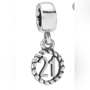 Retired 21 dangle Pandora charm in sterling silver